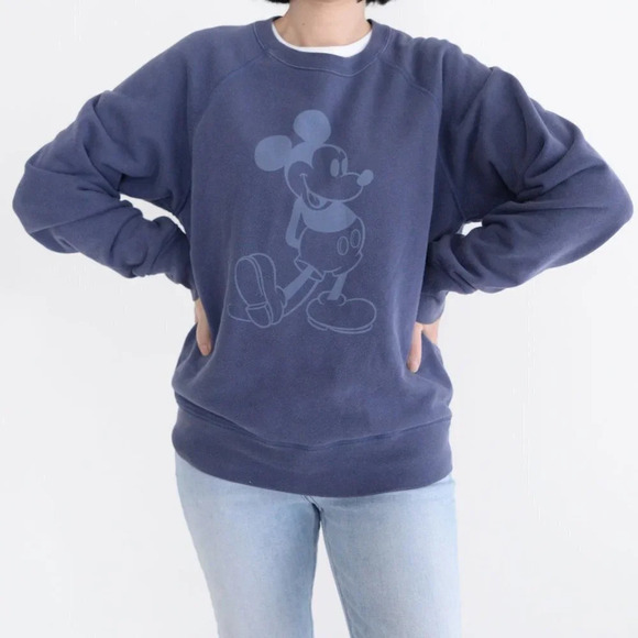 Uniqlo Disney Mickey Stand Navy Crewneck Sweater  Size Med - Picture 2 of 12